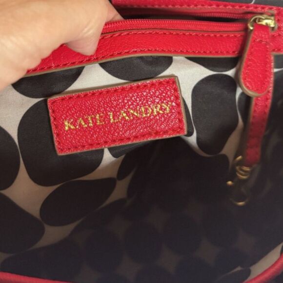 Kate Landry Red Designer Limited Tote Shoulder Bag Style - Picture 6 of 9